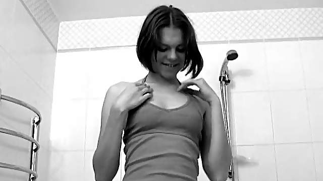 Black and white teen striptease video clip