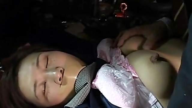 Old man fucks bound schoolgirl