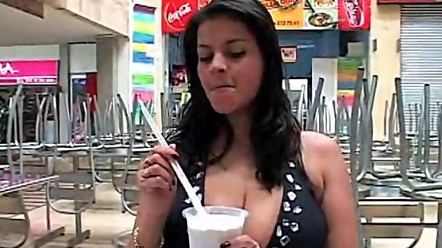 Chloe Veria teases huge tits in public