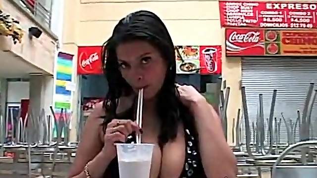 Chloe Veria teases huge tits in public