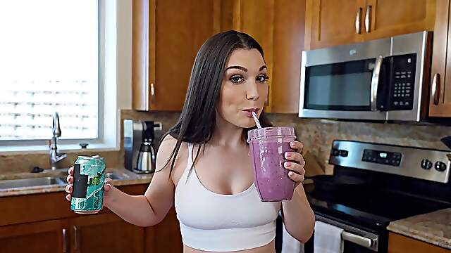 Nude broad handles cock in flawless POV