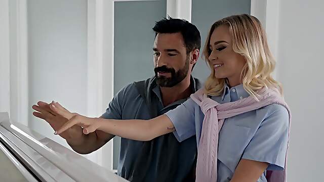 True romance for this petite blonde once getting her hands on the big dick