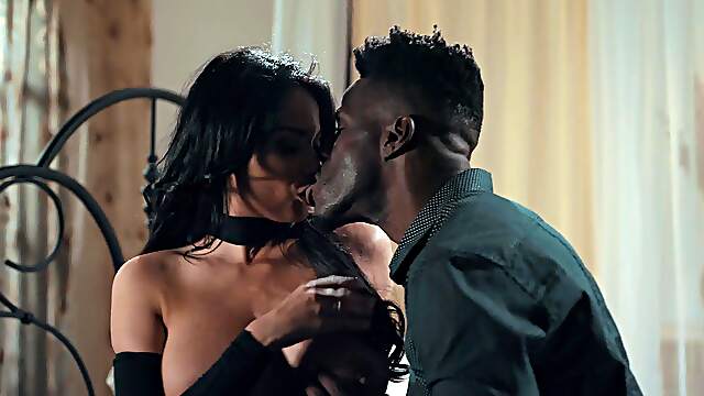 Naked broad fits giant black dick between the tits and enjoys good fucking afterwards