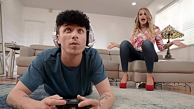 Classy mommy opens legs for a heavy dose of young cock in her holes