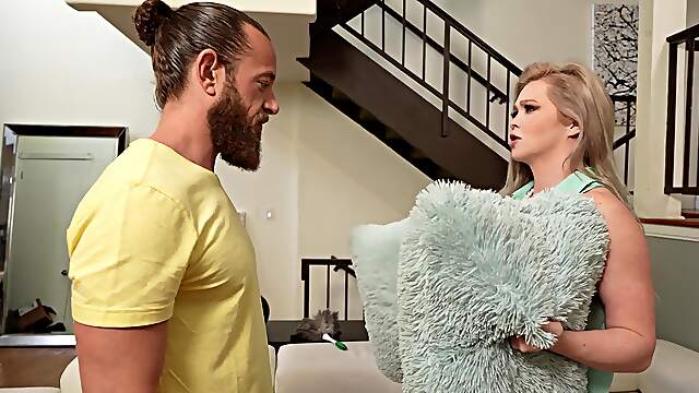 Blonde whore Kay Carter rides a big dick with her bubble ass