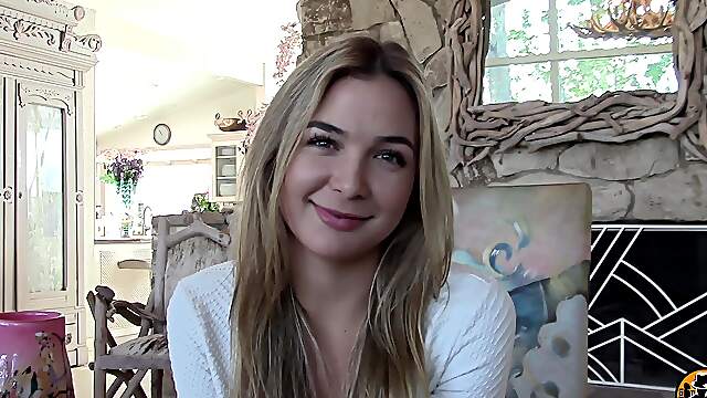 Blonde babe Blair Williams moaning with pleasure in reverse cowgirl position