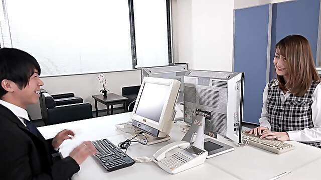 Mio Shido gets her pussy railed by two office workers