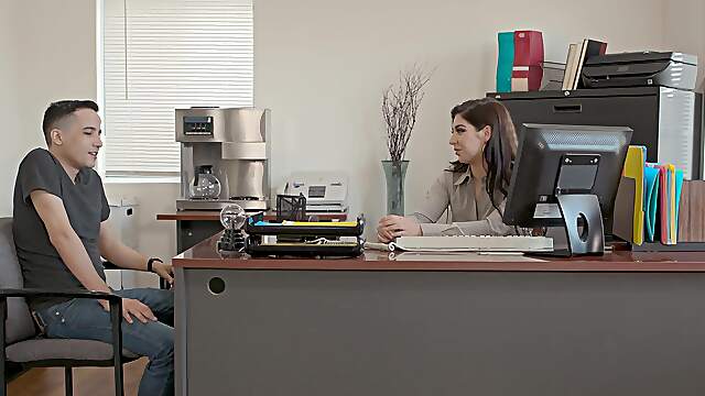 Keira Croft and her boyfriend Jay Romero have a hot office affair.