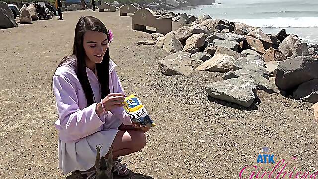 Brunette hottie Summer Renee gets her foot worshiped in pov style