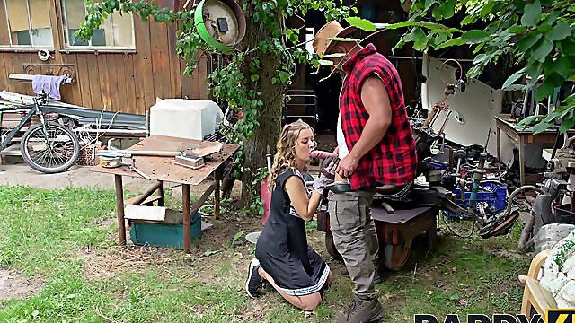 Andrea and Neeo enjoy outdoor fun with a big dick