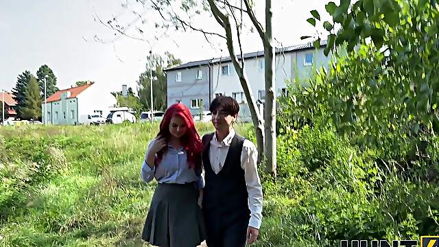 A guy fucked his wife in the forest with another girl