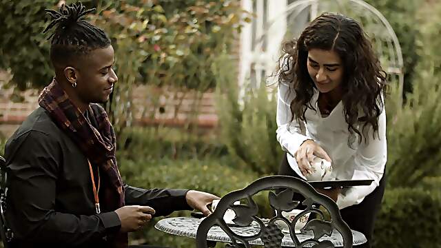 Hot interracial action with Romeo and stunning Luna Silver