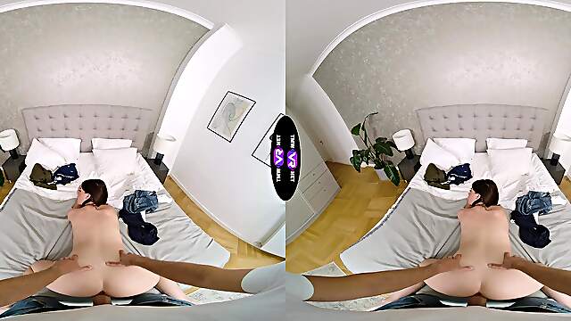 Cute teen Brill Angel rides cock in stunning vr porn