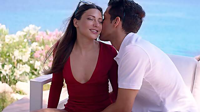 Talia's tiny tats tantalize in the sun as Alberto's big dick dominates her from all angles