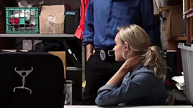 Blondie Emma gets naughty in her office