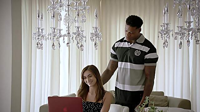 Brunette babe Ana Rose gets her fill of a massive black cock in multiple positions