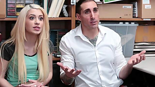 Blond bombshell Joseline takes a wild ride on Marcus's massive member in an erotic office encounter