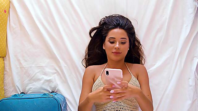 Alberto Blanco and Christian Clay pound Liya Silver's big naturals in a steamy threesome by the pool