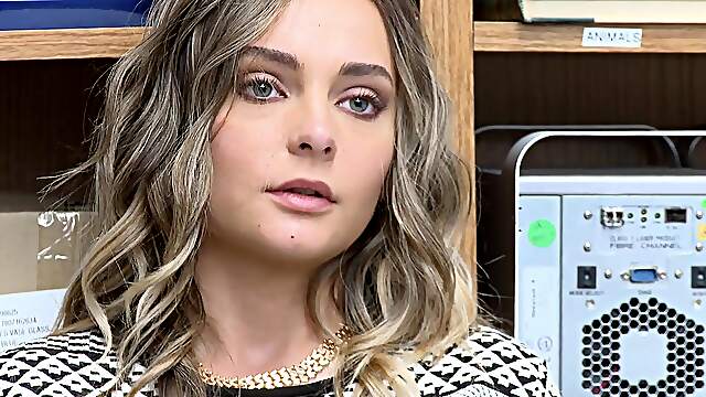 Afton's luscious locks cascade as Justin pounds her from behind