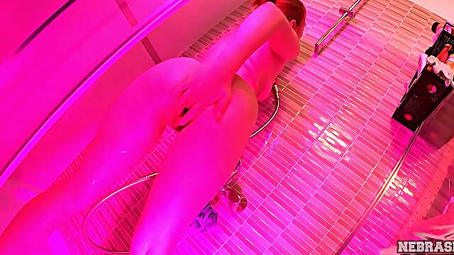 Teen Mira D's steamy solo session in the shower reveals alluring naturals