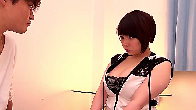 Japan's Mihane Yuuki flaunts her massive naturals in a steamy bathroom romp
