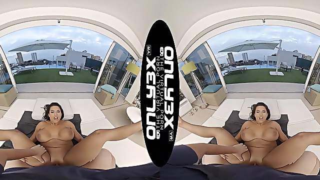 VR action with the woman on top and riding fast