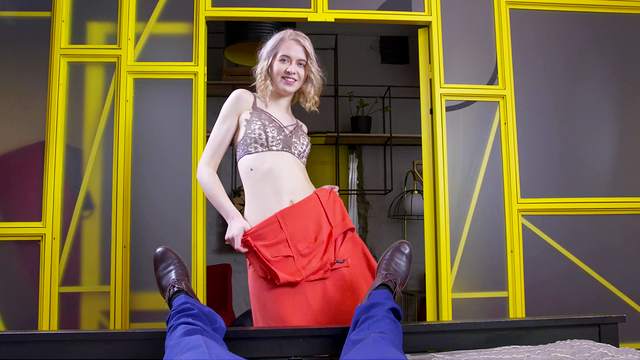 Skinny amateur teen strips and teases before fucking like in the movies