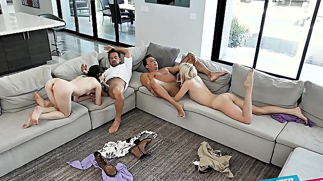 Foursome in extreme scenes for two young hotties on fire