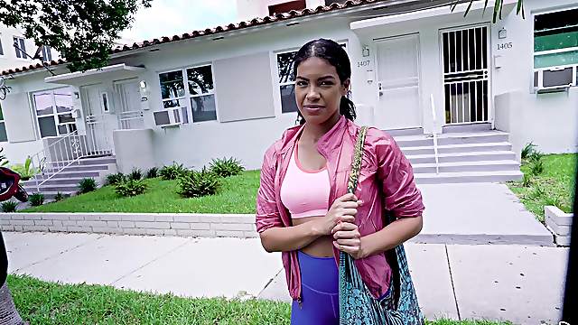 Interracial dicking in the bang bus with brunette Maya Farrell