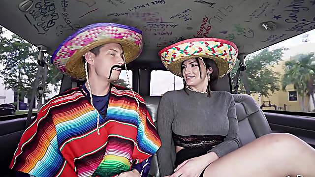 Mexican lad fucks busty MILF and comes on her tits