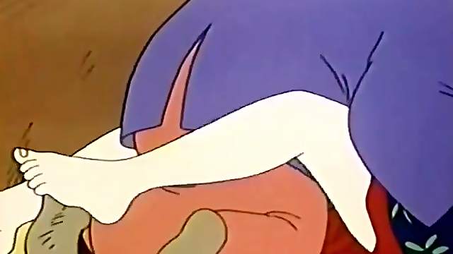 Hentai guy looks between the legs of a kimono girl